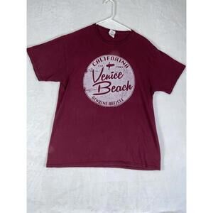 Venice Beach California T-Shirt Mens Large Vintage Distressed Short Sleeve Surf